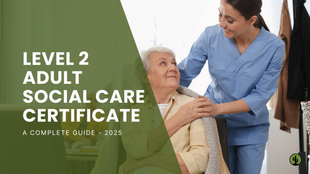 A Adult carer taking care of elderly woman in a care home setting