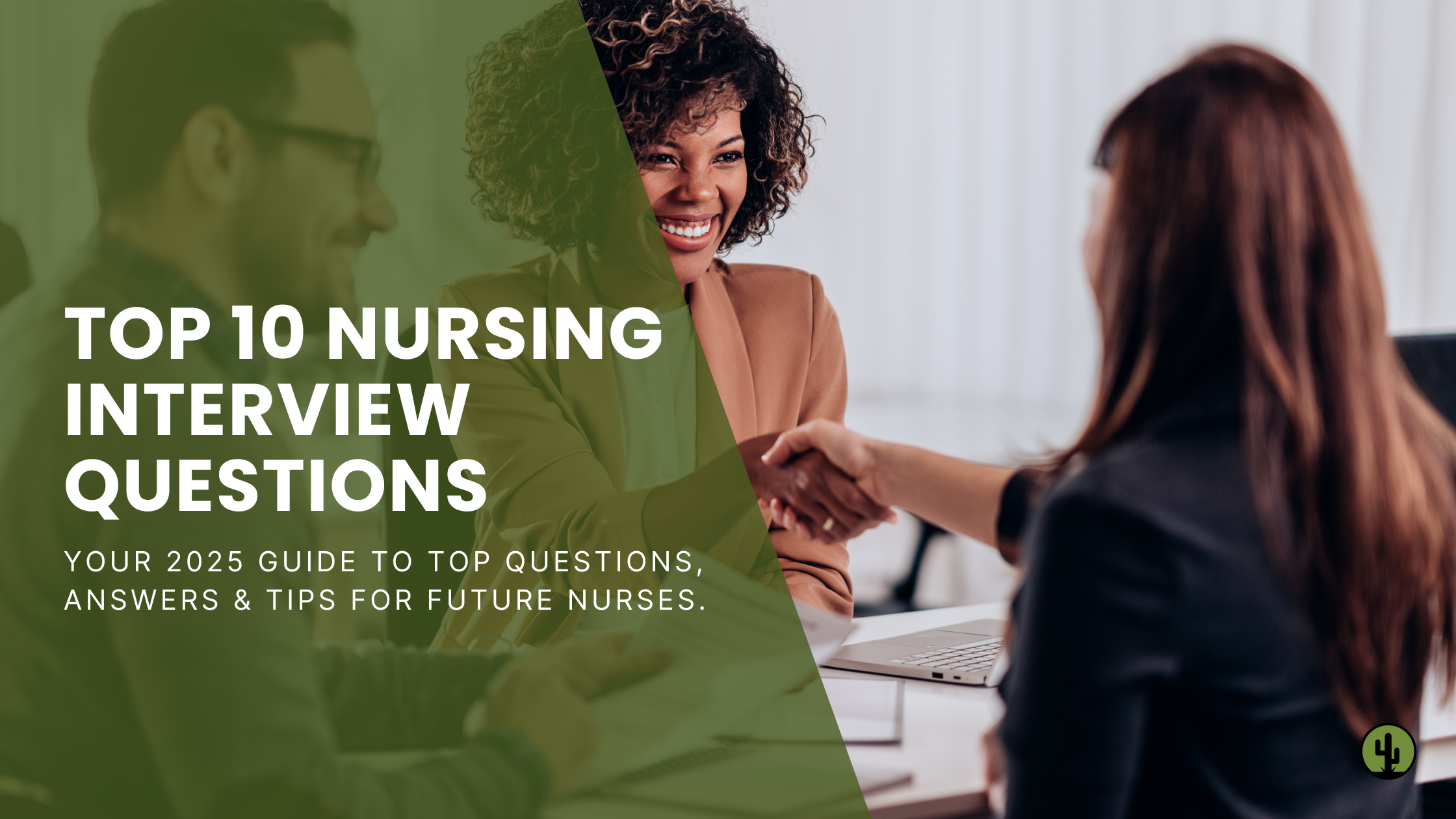 Woman shaking hands after successful nursing job interview