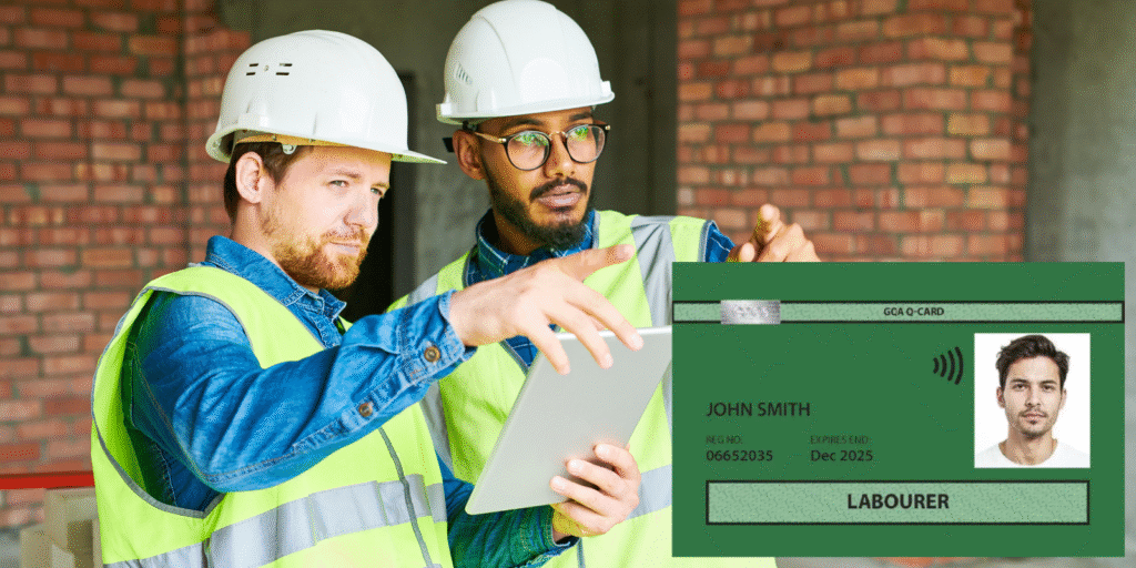 Construction workers working on the site with a CSCS Labourer Green Card