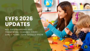 Early years practioner with the nursery kids